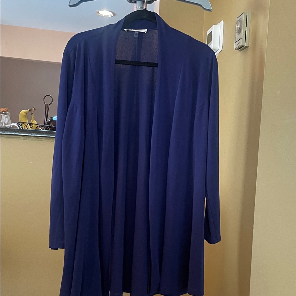 Women’s Kasper Navy Blue Open Cardigan Jacket, Sz XL